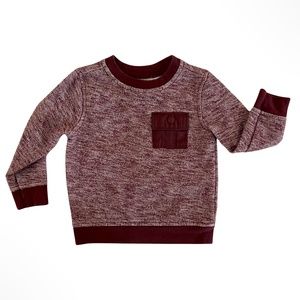 OLD NAVY | UTILITY POCKET SWEATER | BURGUNDY | TODDLER BOY | SIZE 18-24M